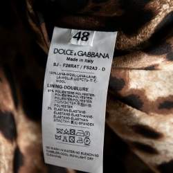Pre Owned Dolce & Gabbana Leopard Print Wool Button Front Jacket L