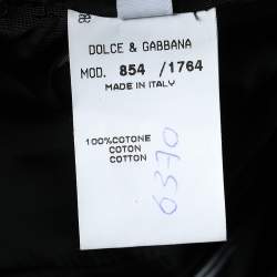 Pre Owned Dolce & Gabbana Vintage Black Checkered Cotton Knit Double Breasted Blazer S