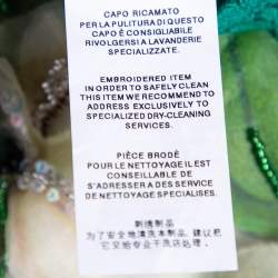 Pre Owned Dolce & Gabbana Green Lace Floral Appliqued Sleeveless Dress XL