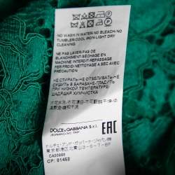 Pre Owned Dolce & Gabbana Green Lace Floral Appliqued Sleeveless Dress XL