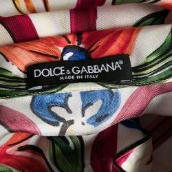 Pre Owned Dolce & Gabbana Multicolor Printed Silk Short Sleeve Shirt S 