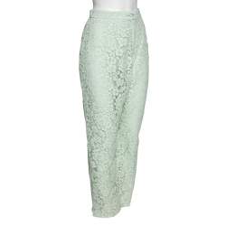مملوكة مسبقًا Dolce & Gabbana Mint Green Lace Trouser XL 