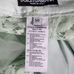 مملوكة مسبقًا Dolce & Gabbana Mint Green Lace Trouser XL 
