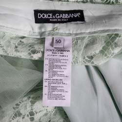 مملوكة مسبقًا Dolce & Gabbana Mint Green Lace Trouser XL 