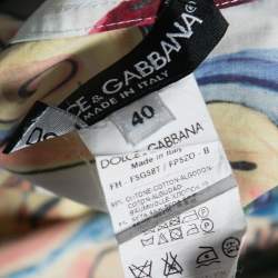 Pre Owned Dolce & Gabbana Multicolor Majolica Print Cotton Oversized Shirt S