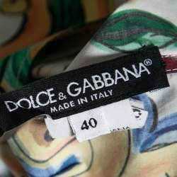 Pre Owned Dolce & Gabbana Multicolor Majolica Print Cotton Oversized Shirt S