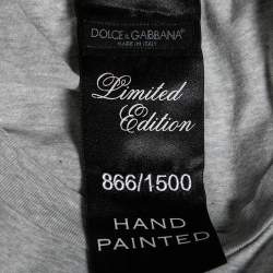 Pre Owned Dolce & Gabbana Grey Limited Edition Hand Painted Top M