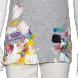 Pre Owned Dolce & Gabbana Grey Limited Edition Hand Painted Top M