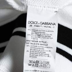 Pre Owned Dolce & Gabbana White Logo Printed Cotton Oversized Hoodie S