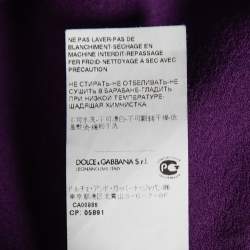 Pre Owned Dolce & Gabbana Purple Crepe Cat Zambia Tiara Blouse M