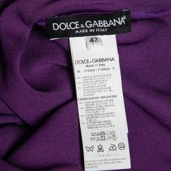 Pre Owned Dolce & Gabbana Purple Crepe Cat Zambia Tiara Blouse M