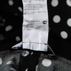 Pre Owned Dolce & Gabbana Monochrome Polka Dot Crepe Pants M