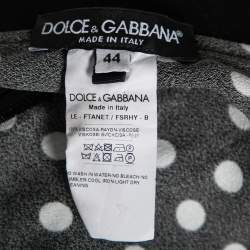 Pre Owned Dolce & Gabbana Monochrome Polka Dot Crepe Pants M