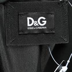 Pre Owned D&G Black Sheer Silk Ruffled Neck Sleeveless Blouse S