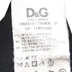 Pre Owned D&G Black Sheer Silk Ruffled Neck Sleeveless Blouse S