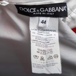 Pre Owned Dolce & Gabbana Multicolor Striped Cotton Cut Out Back Midi Dress M