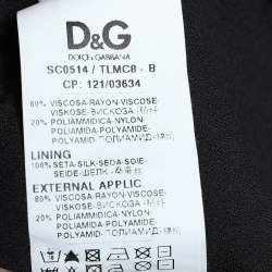 مملوكة مسبقًا D&G Black Lace Chain Embellished Tiered Coat M