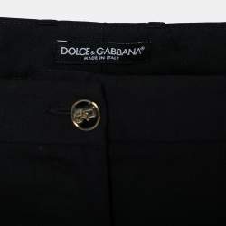 Pre Owned Dolce & Gabbana Black Wool Tapered Pants M