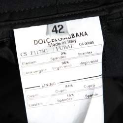 Pre Owned Dolce & Gabbana Black Wool Tapered Pants M