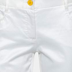 Pre Owned Dolce & Gabbana Off White Cotton Straight Leg Pants M