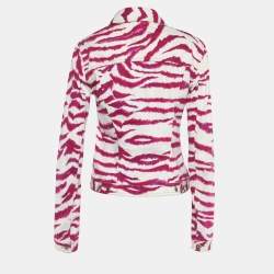 Pre Owned D&G Pink Animal Striped Cotton Button Front Jacket S