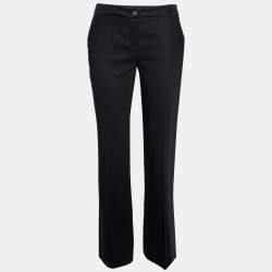 D&G Black Crepe Wool Tapered Pants M
