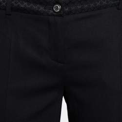 D&G Black Crepe Wool Tapered Pants M