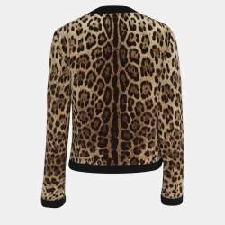 مملوكة مسبقًا Dolce & Gabbana Brown Leopard Print Quilted Jacket M
