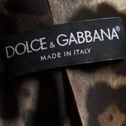 مملوكة مسبقًا Dolce & Gabbana Brown Leopard Print Quilted Jacket M