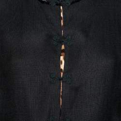 Pre Owned Dolce & Gabbana Black Knit Embellished Neck Detail Jacket M