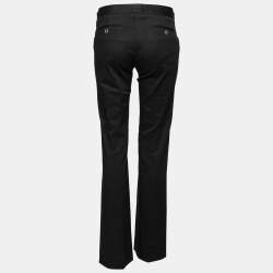 Pre Owned Dolce & Gabbana Black Cotton Straight Leg Pants M