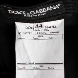 Pre Owned Dolce & Gabbana Black Textured Crepe Pencil Skirt M