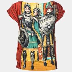 Pre Owned Dolce & Gabbana Multicolored Printed Crepe Top S