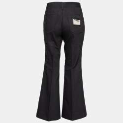 Pre Owned Dolce & Gabbana Black Cotton Flared Trousers L