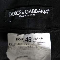 Pre Owned Dolce & Gabbana Black Cotton Flared Trousers L