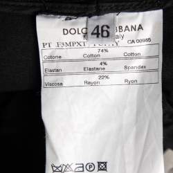 Pre Owned Dolce & Gabbana Black Cotton Flared Trousers L