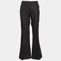 Pre Owned Dolce & Gabbana Black Cotton Flared Trousers L