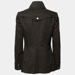 Pre Owned Dolce & Gabbana Military Green Cotton Double Breasted Jacket M