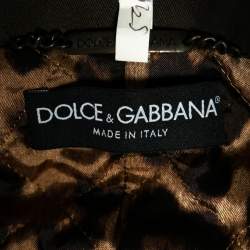 Pre Owned Dolce & Gabbana Military Green Cotton Double Breasted Jacket M