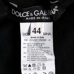 Pre Owned Dolce & Gabbana Black Silk & Cotton Lace Inset Detailed Sleeveless Top M