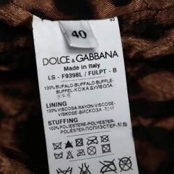 Pre Owned Dolce & Gabbana Black Faded Effect Leather Zip Front Biker Jacket S