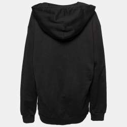 Pre Owned Dolce & Gabbana Black Cotton Love Heart Logo Printed Hoodie M