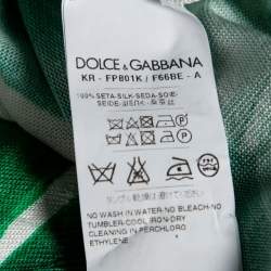 Pre Owned Dolce & Gabbana Green Leaf Print Silk Knit Sleeveless Sweater M