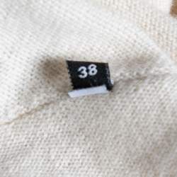 Pre Owned Dolce & Gabbana Cream Cashmere Inside Out Long Sleeve Sweater S
