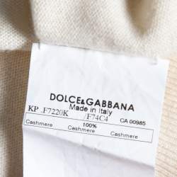 Pre Owned Dolce & Gabbana Cream Cashmere Inside Out Long Sleeve Sweater S