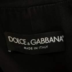 Pre Owned جاكيت بليزر دولتشي أند غابانا صوف أسود مطرز ديفوشون مقاس صغير جداً (اكس سمول)