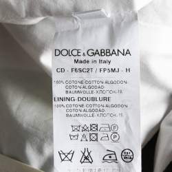 Pre Owned Dolce & Gabbana White and Red Rose Printed Pleated Sleeveless Dress S