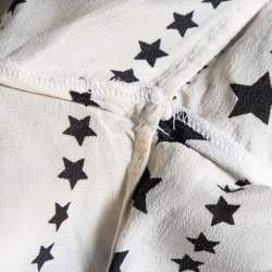 Pre Owned Dolce & Gabbana White Star Printed Silk Button Front Blouse S