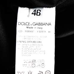 Pre Owned Dolce & Gabbana Black and White Floral Printed Crepe Sleeveless Dress L