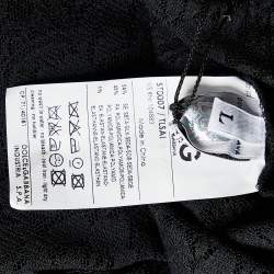 Pre Owned D&G Vintage Black Lace Puff Sleeve Blouse L